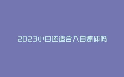 2023小白還適合入自媒體嗎？