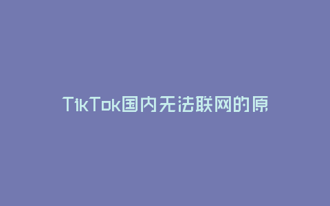 TikTok國內無法聯網的原因和影響(政策限制與用戶困擾下的社交媒體封鎖)